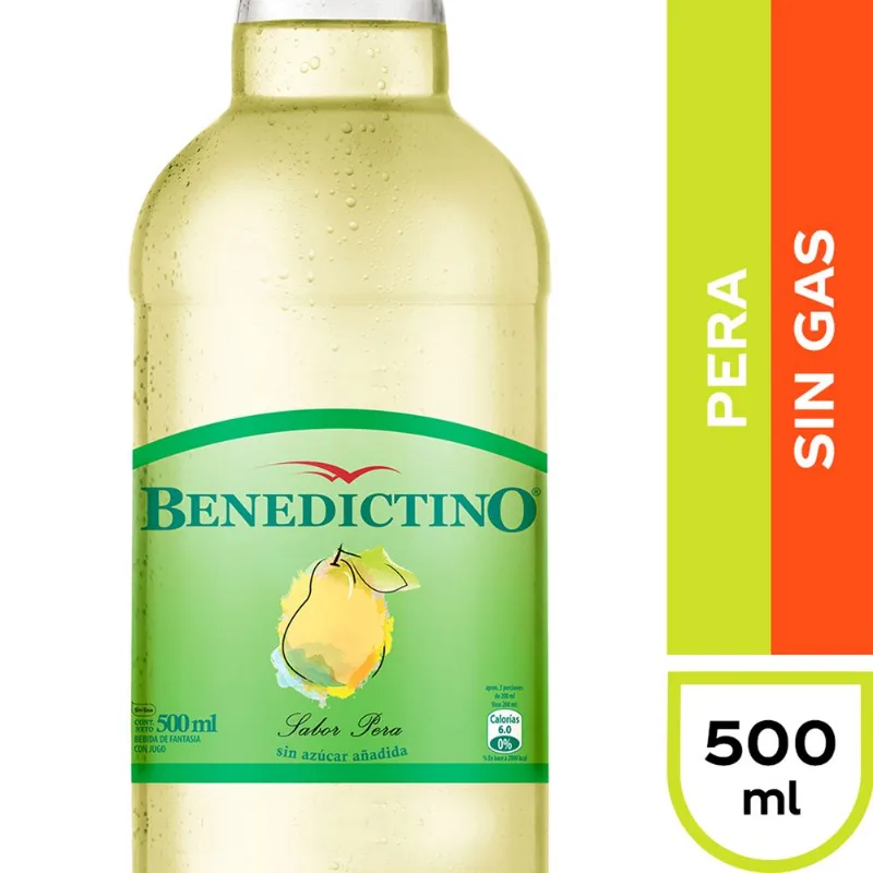 Agua Saborizada Benedictino Pera 500 ml