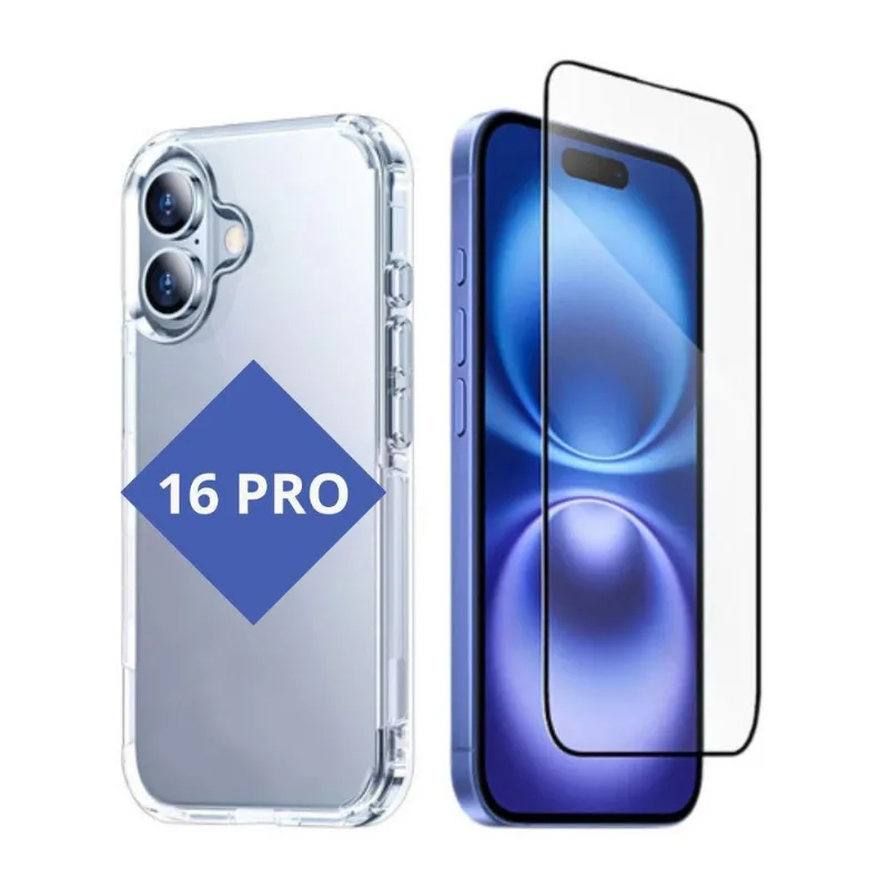 Kit Capa Para Iphone 16 Pro + Película 3d