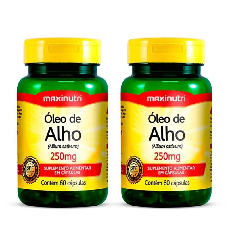 Kit 2 Suplemento Óleo De Alho 250mg 60 Cápsulas Maxinutri
