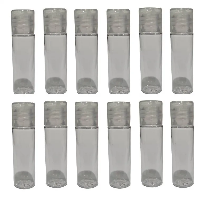 Kit 50 Frascos 15 Ml Pvc Transparente Com Tampa Flip