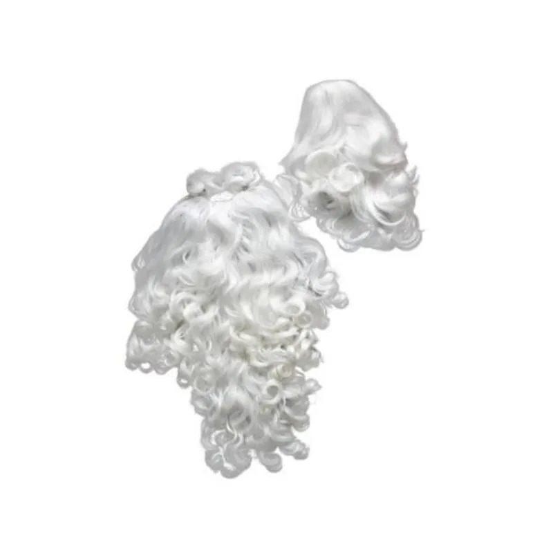 Kit Papai Noel Barba Com Bigode E Peruca Falsa + Gorro