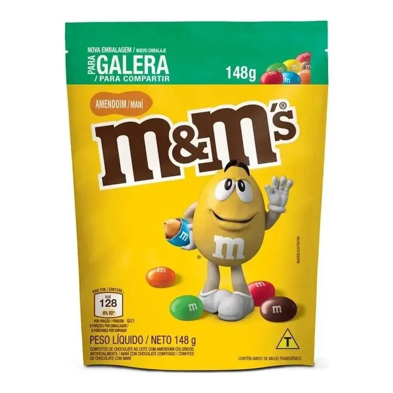 Kit 3 Sachês M&m's Chocolate Ao Leite Com Amendoim 148g Mars