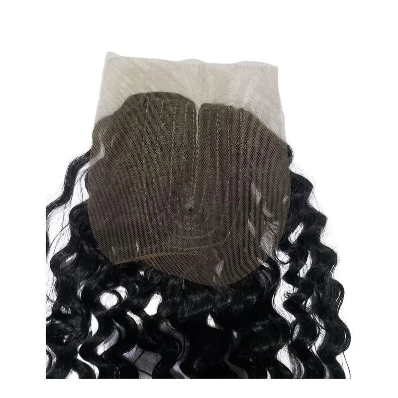 Aplique Top Closure Cacheado Orgânico Preto 40cm + Cola 10ml
