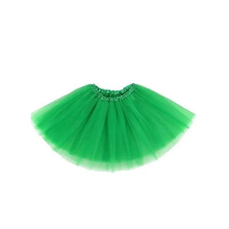 Saia Tutu Infantil Verde 3 Camadas 30cm