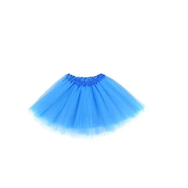 Saia Tutu Curto Azul 3 Camadas 30cm Infantil