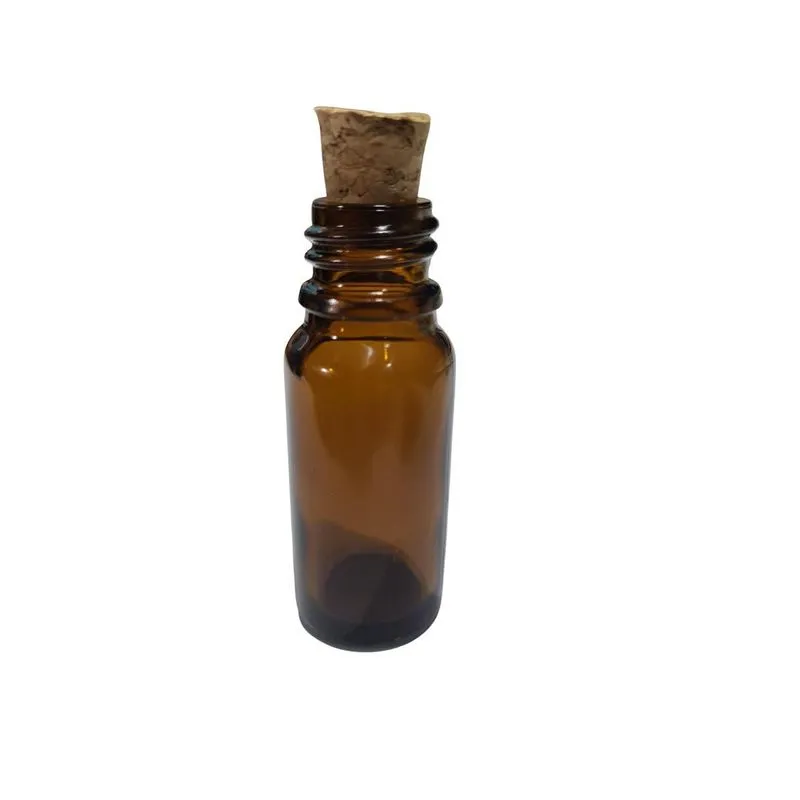 Kit 10 Potes De Vidro Âmbar 10ml Com Tampas De Rolha