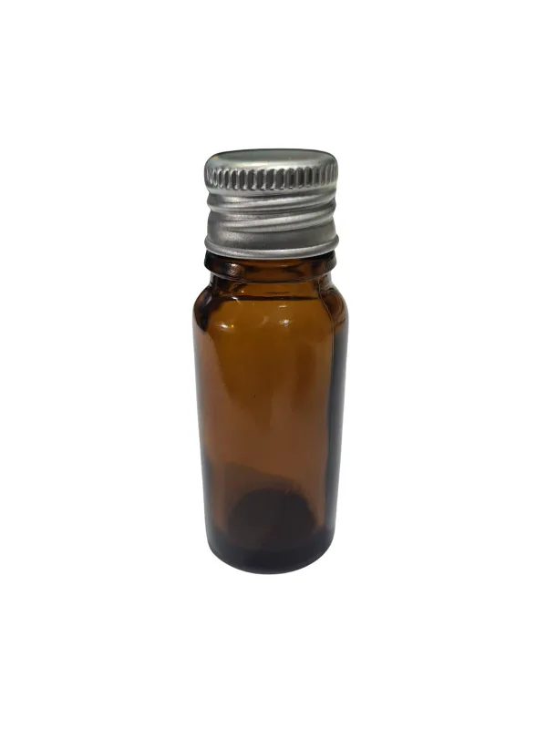 Kit 50 Vidrinhos Âmbar 10ml Com Tampas Prata De Metal