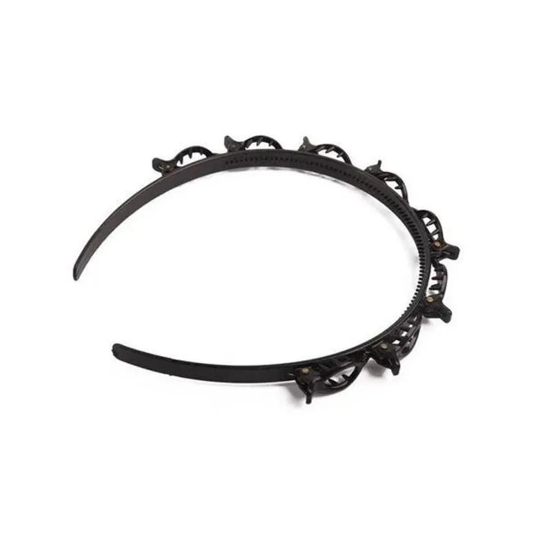 Acessório De Cabelo Tiara Arco Com Presilhas Twister Preto