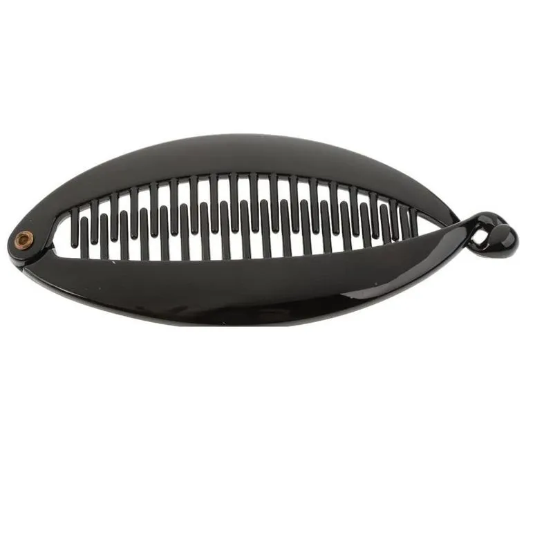 Presilha Banana Pente Pra Cabelo De Plástico Preto