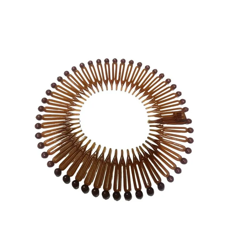 Tiara Bell Marrom 12,5cm Diâmetro Pente Com Bolinha Cabelo