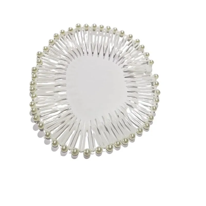 Tiara Bell Branca Com Pérola Prendedor Cabelo 12cm