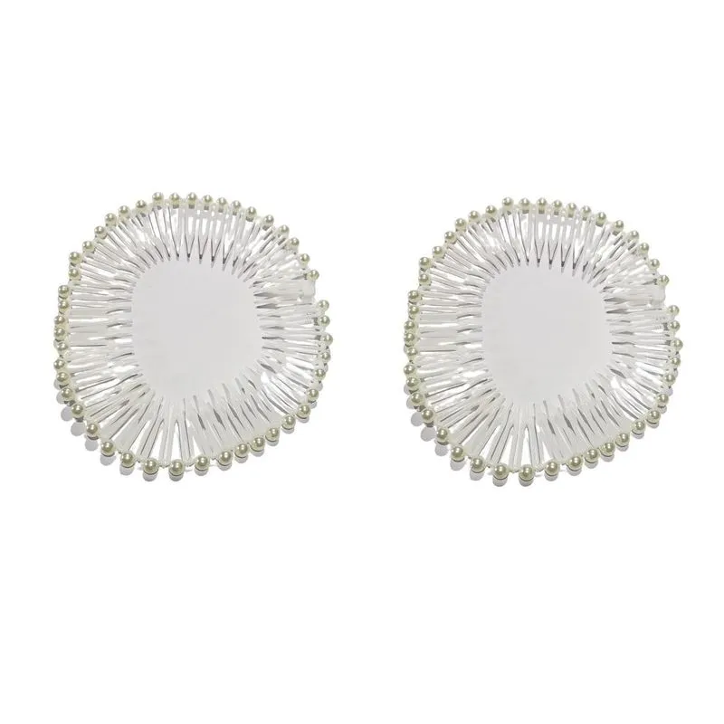Kit 2 Tiaras Bell Branca Com Pérola Prendedor Cabelo 12cm