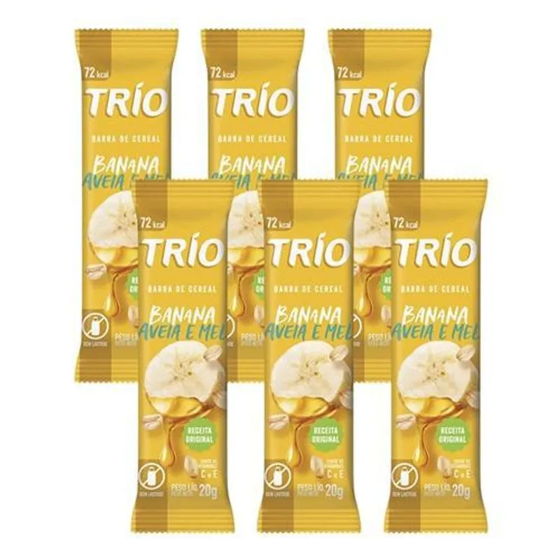 Barra De Cereais Trio Banana Aveia E Mel 12 Un 20g Cada