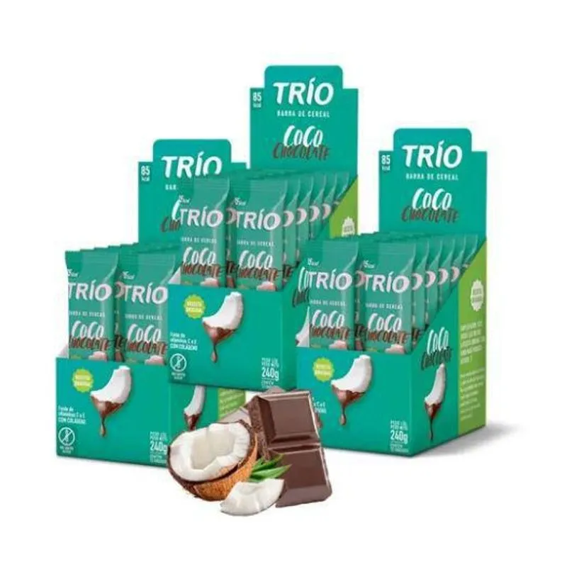 Barrinha Cereais Trio - Coco E Chocolate - Display 12un