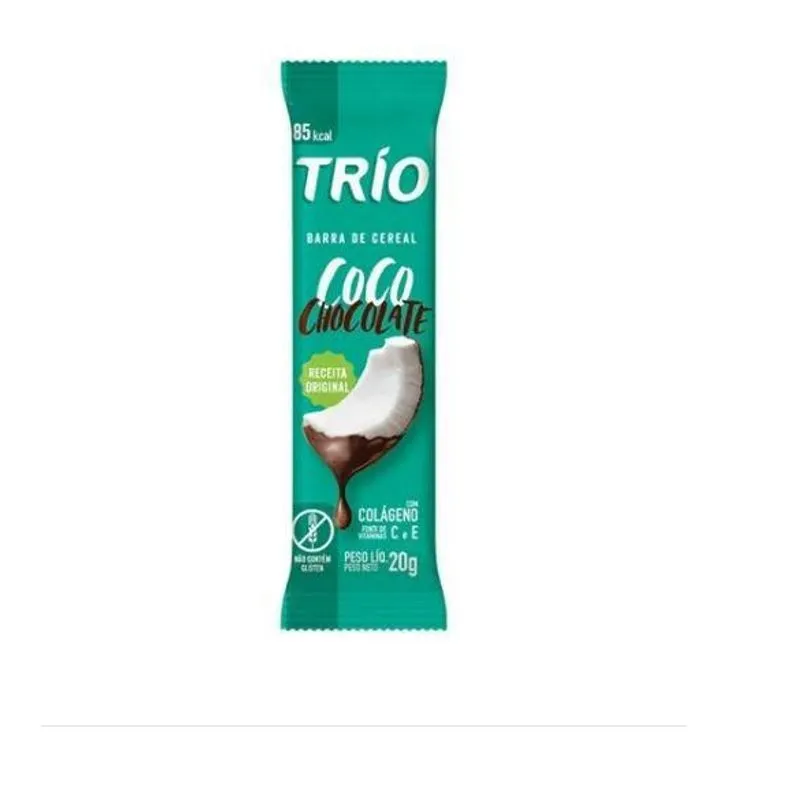 Barrinha Cereais Trio - Coco E Chocolate - Display 36un