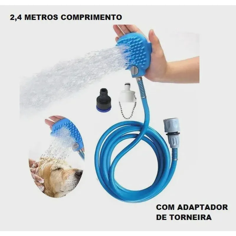 Mangueira Luva Massageadora para Banho Pet Cães Gatos