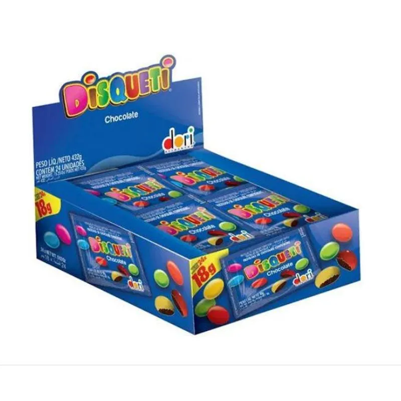 Disqueti Dori Chocolate Ao Leite 24un De 18g - Doce Confeti