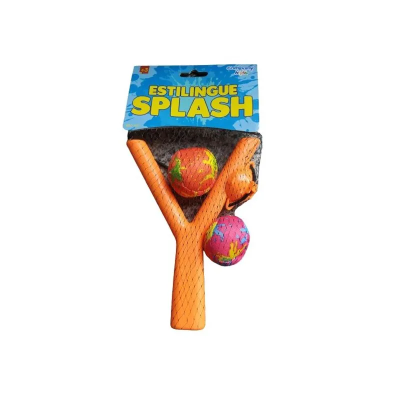 Estilingue Lançador Splash Ball c/ 2 Bolas Brinquedo