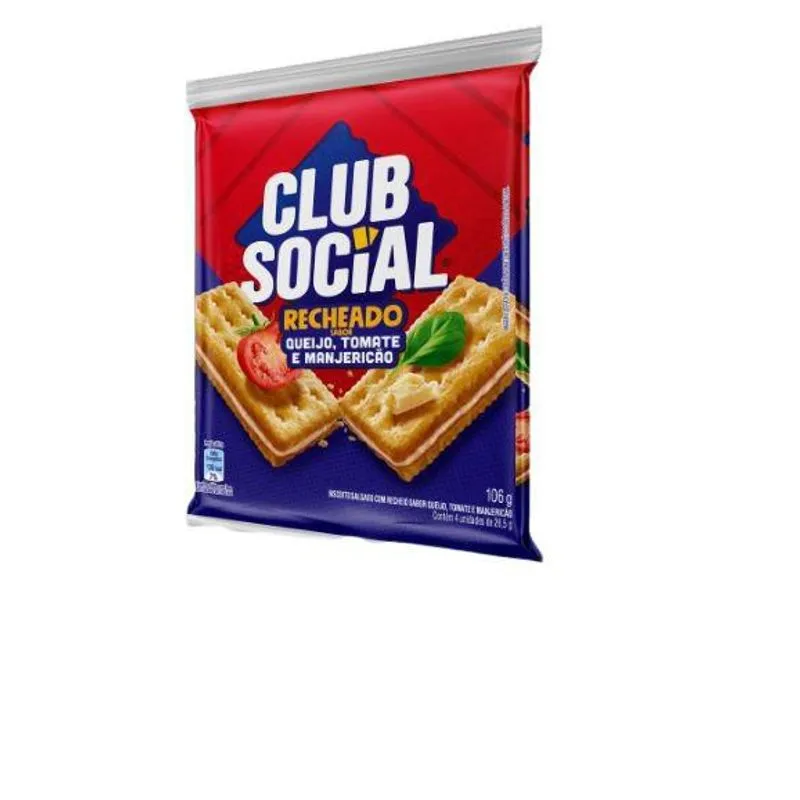 Biscoito Club Social Queijo Tomate/Manjericão 106g - 10 Packs