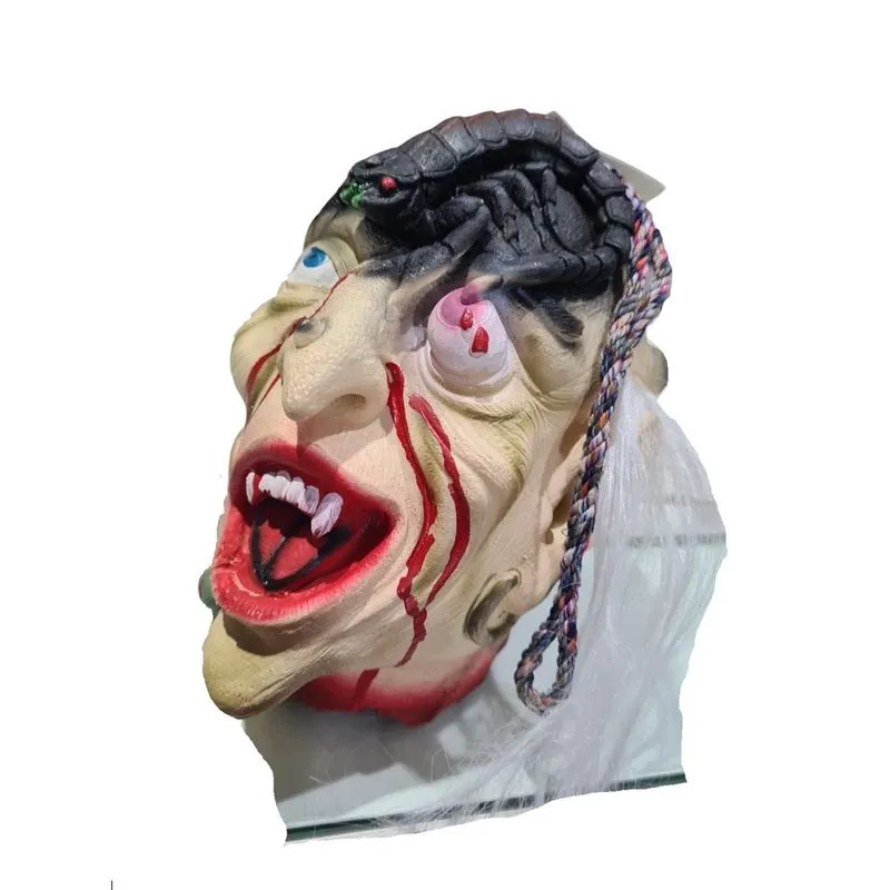 Enfeite Cabeça de bruxa aterrorizante de látex decoraçao halloween