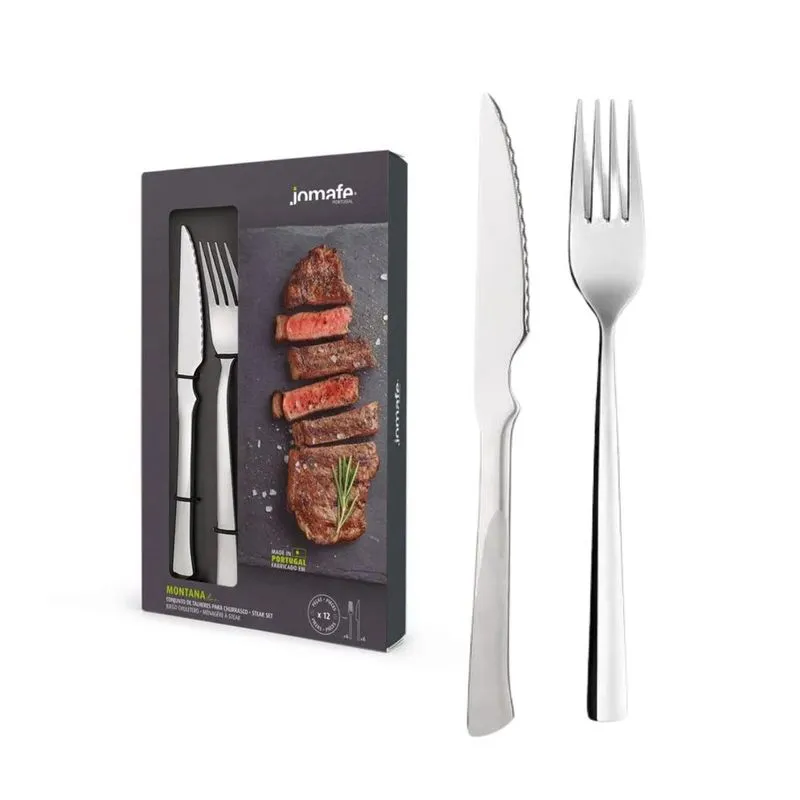 Jogo Talher Aço Inox 6 Garfos 6 Facas Churrasco Leve Oferta