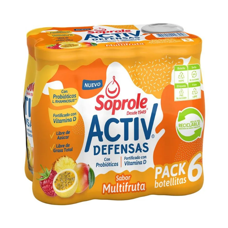 Pack 6 un. Probiótico Activ Multifruta Botella 80 ml