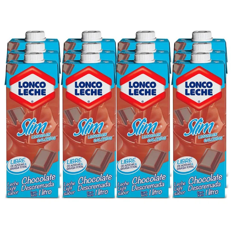 Pack 12 un. Leche Loncoleche Light Chocolate 1 L