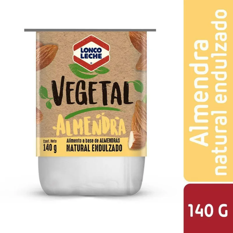 Yogurt Vegetal Loncoleche Almendras Natural Endulzado 140 g
