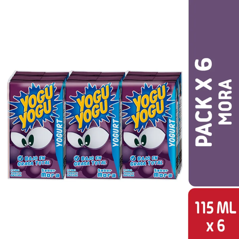 Pack 6 un. Yogurt Batido Yogu Yogu Mora 115 ml