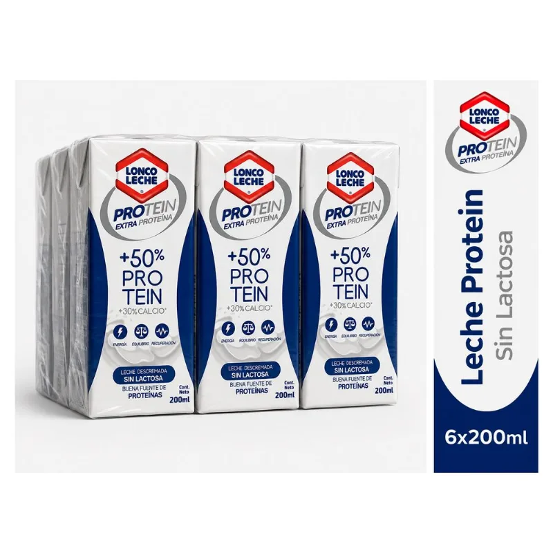 Pack 6 un. Leche Loncoleche Extra Proteína 200 ml
