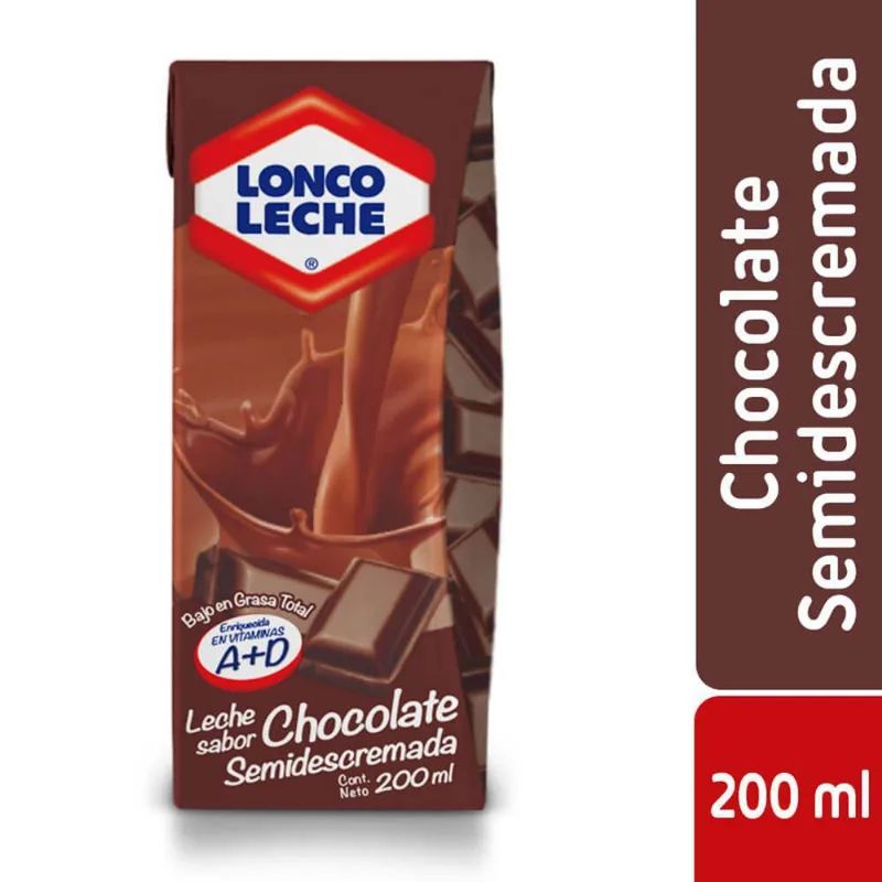 Leche Loncoleche Semidescremada Chocolate 200 ml