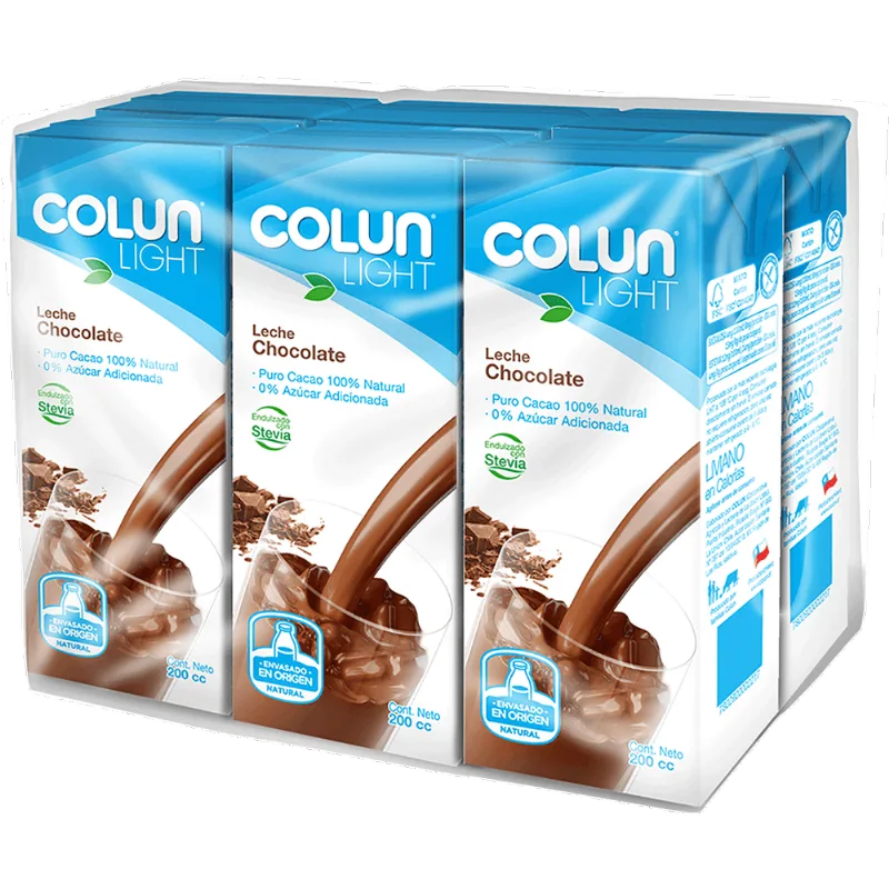 Pack 6 un. Leche Colun Light Chocolate 200 ml
