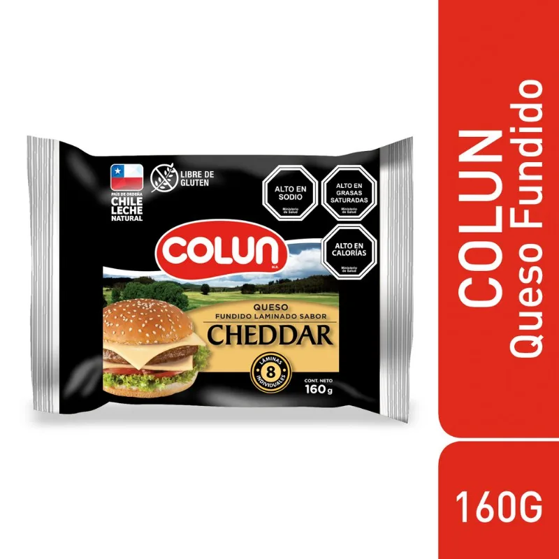 Queso Cheddar Colun Laminado 160 g