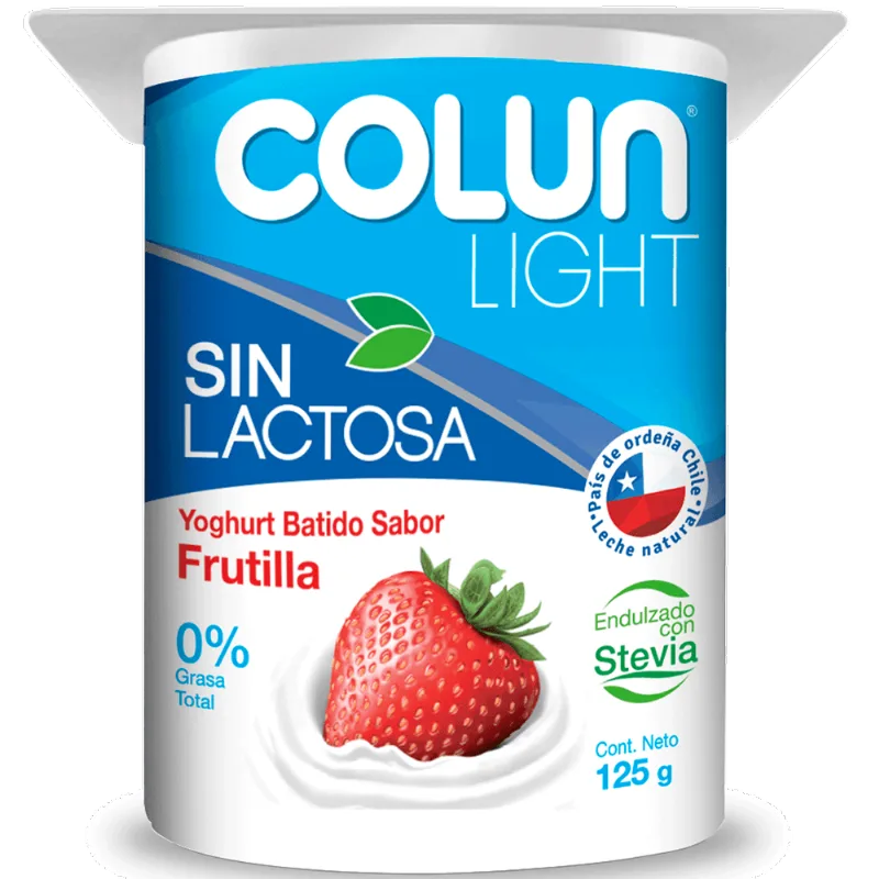 Yogurt Batido Colun Sin Lactosa Frutilla 125 g
