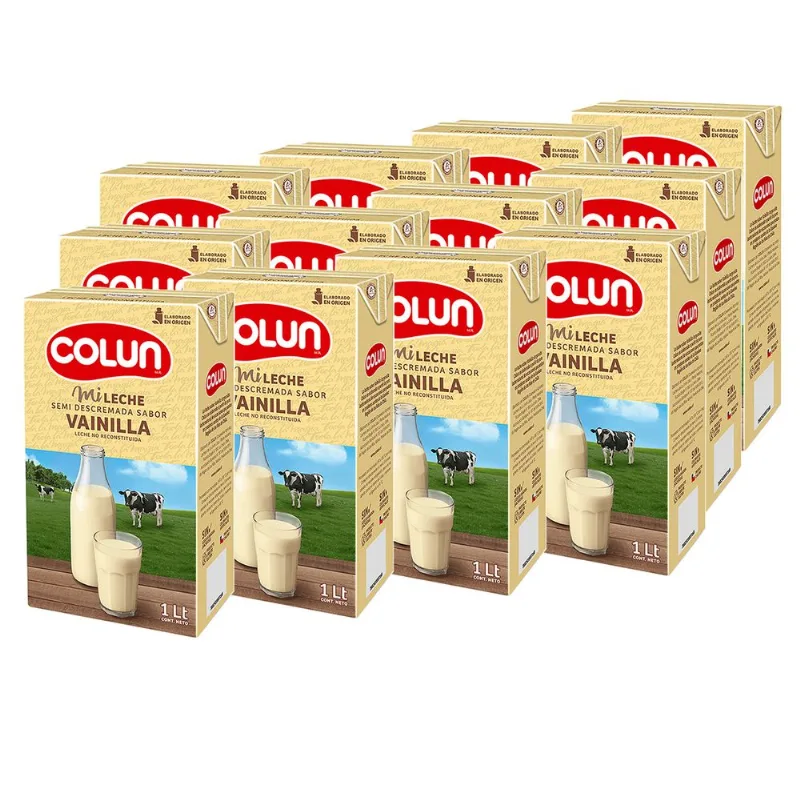 Pack 12 un. Leche Colun Vainilla 1 L