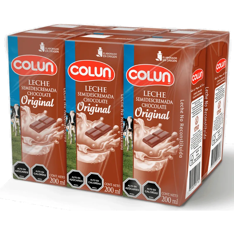 Pack 6 un. Leche Colun Original Chocolate 200 ml
