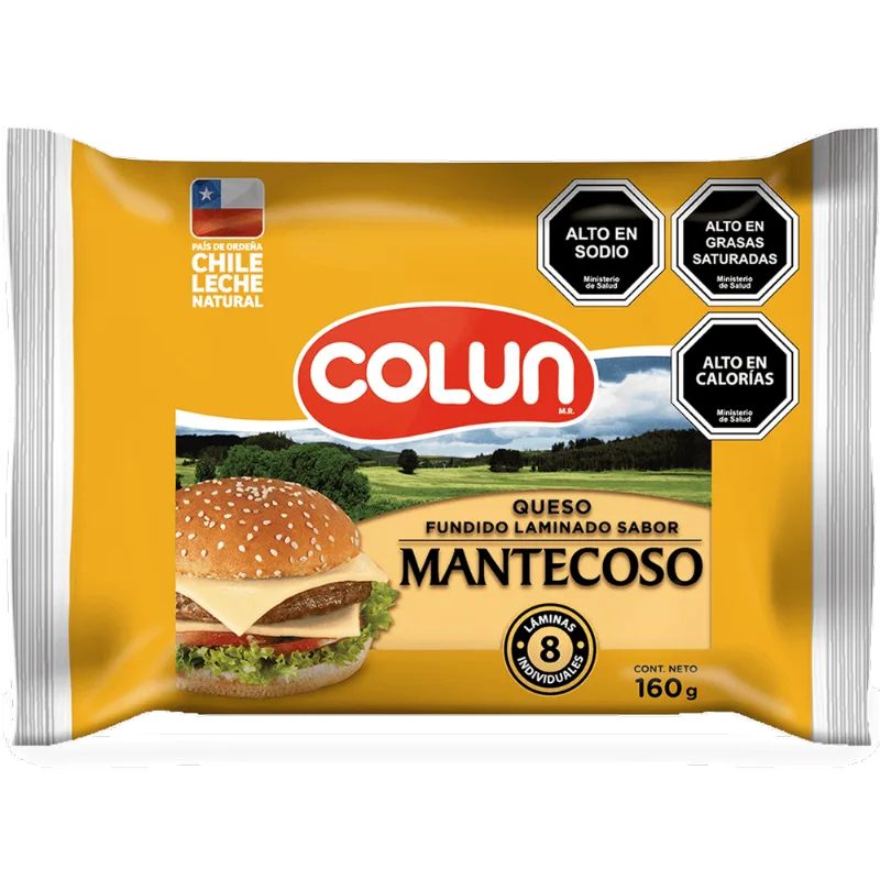 Queso Mantecoso Colun Envasado Laminado 160g