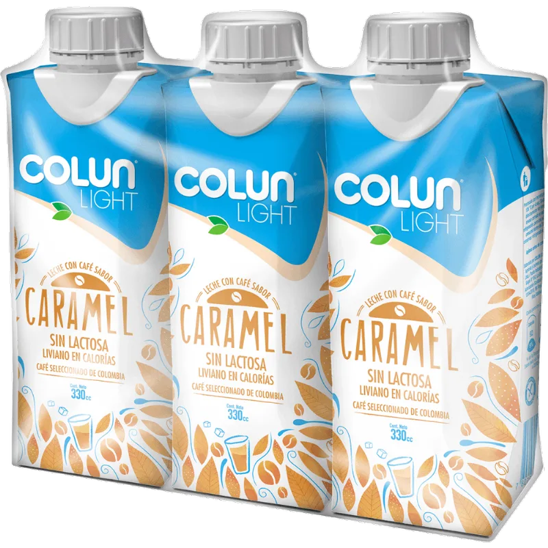 Pack 3 un. Leche Colun Caramel Light Sin Lactosa 330 ml
