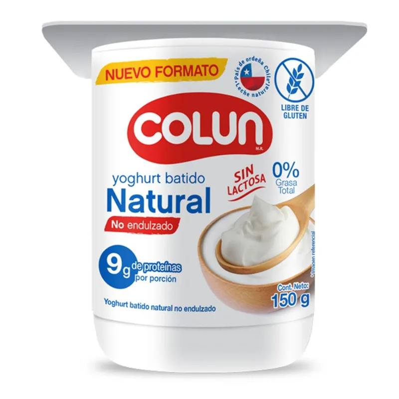 Yogurt Natural Colun 0% Grasa Sin Lactosa 150 g