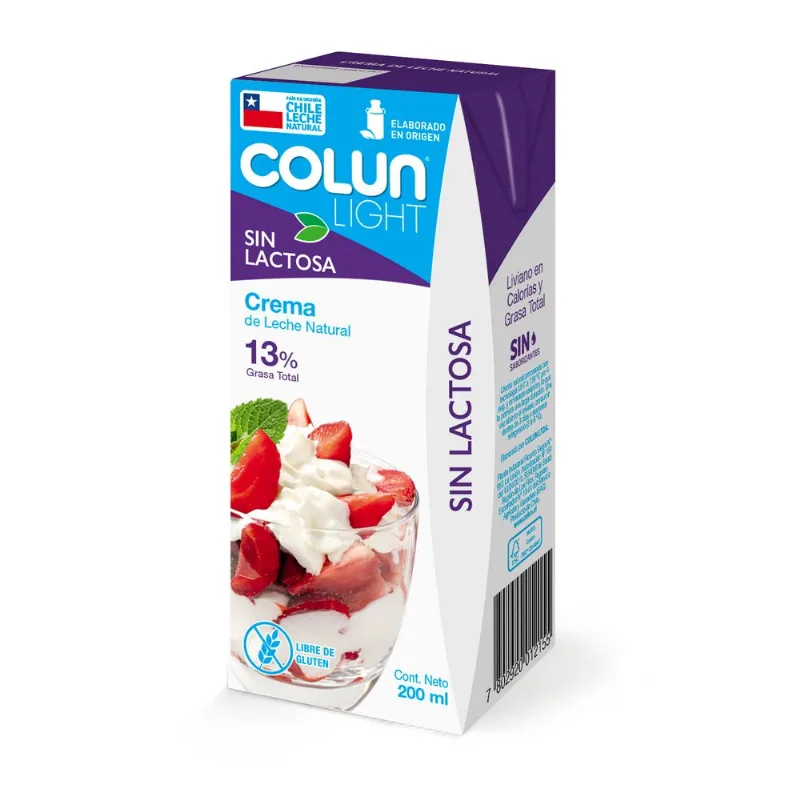 Crema Light Sin Lactosa Colun 200 ml
