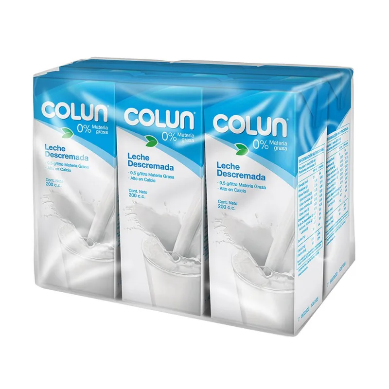 Pack 6 un. Leche Colun Descremada 200 ml
