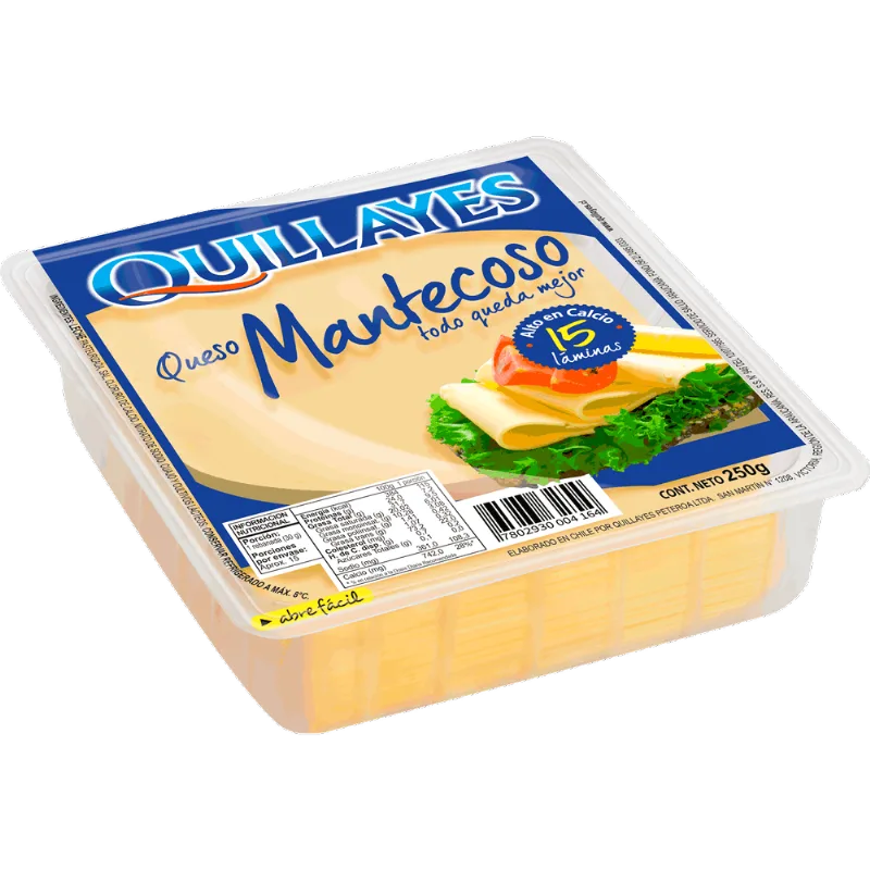 Queso Mantecoso Quillayes Envasado Laminado 250 g