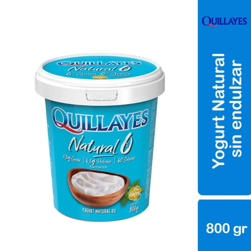 Yogurt Natural 0% Quillayes Pote 800 g