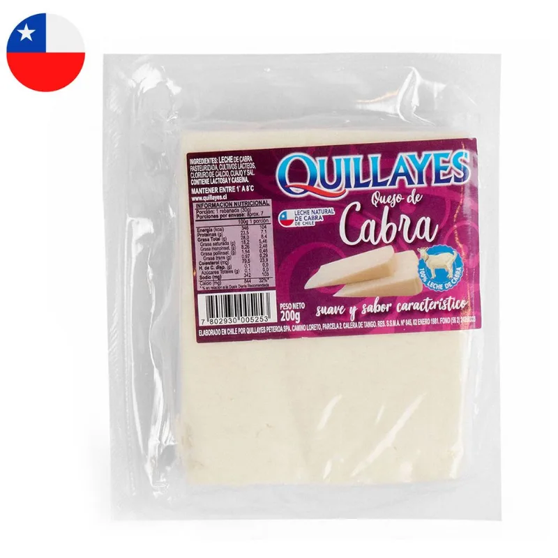 Queso Cabra Quillayes Envasado Trozo 200 g