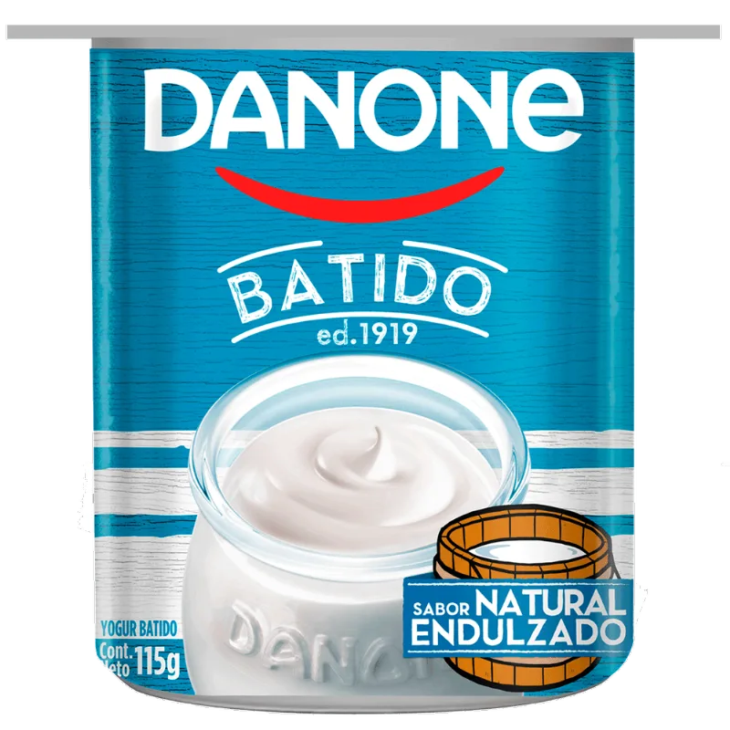 Yogurt Batido Natural Endulzado Danone 115 g