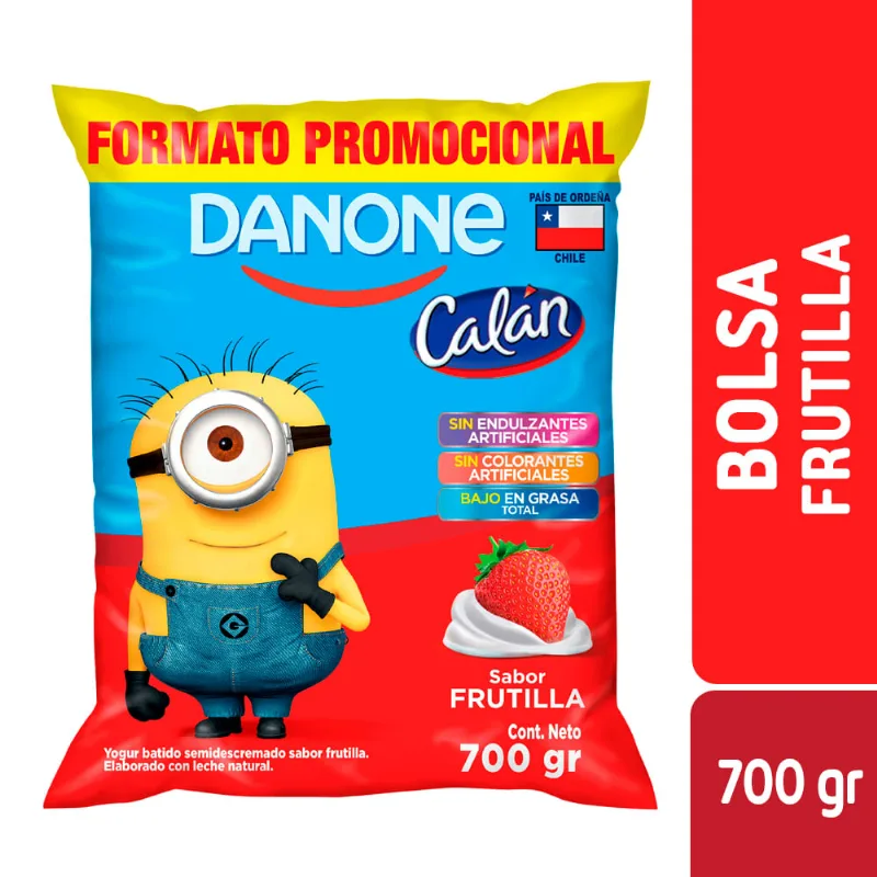 Yogurt Batido Danone Calán Frutilla Bolsa 700 g