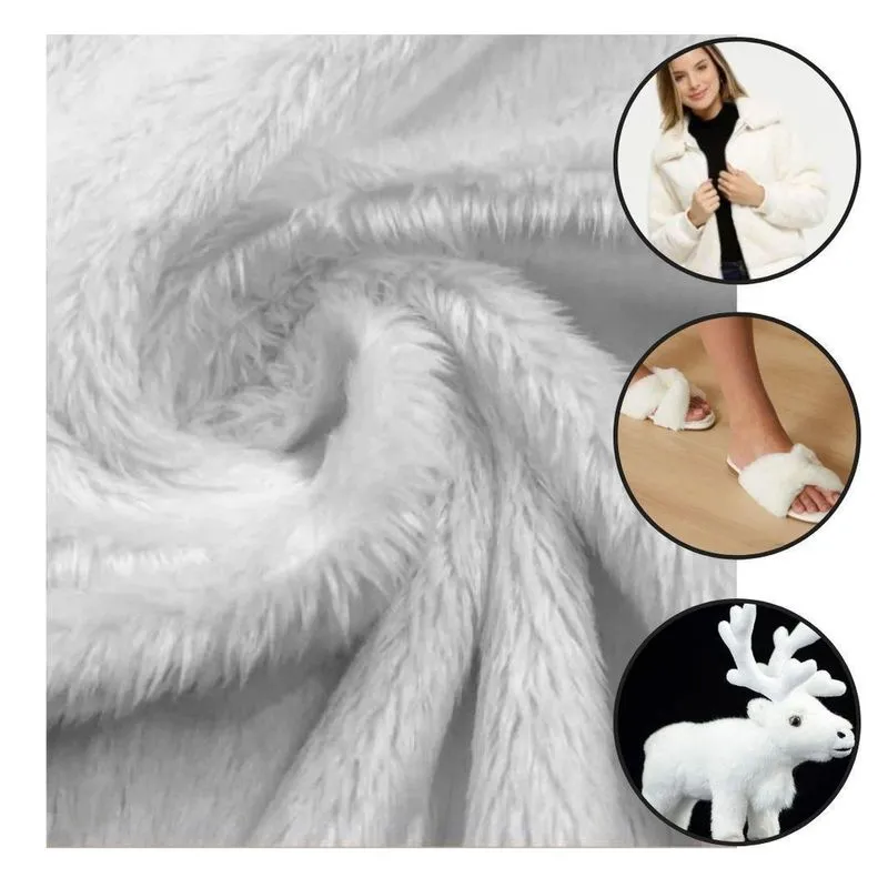 Manta Pelucia Pelo Médio Cor Branco 1 Metro Por 1,60 Largura