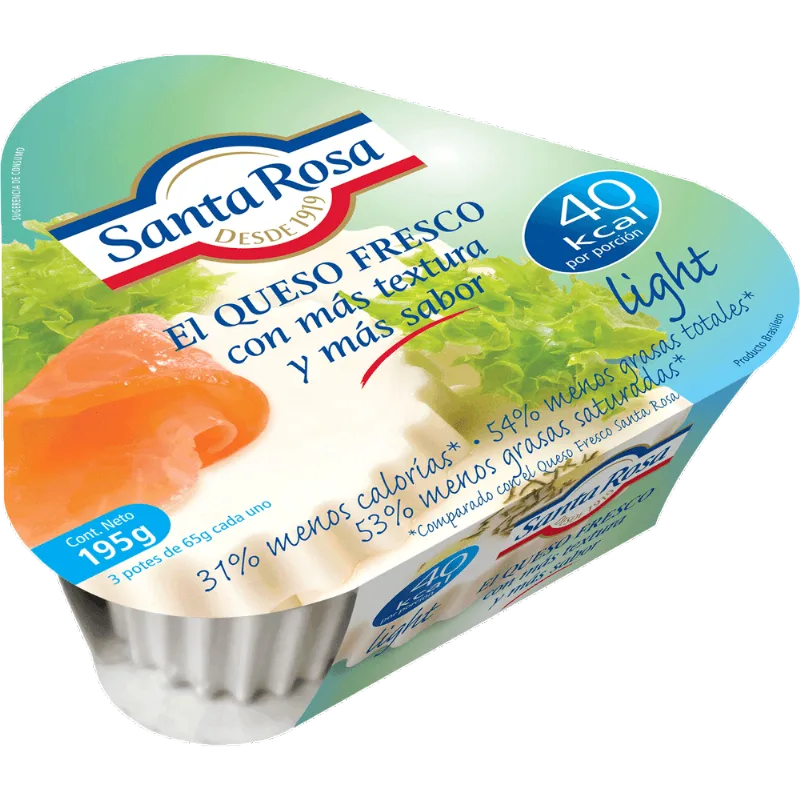 Queso Fresco Light Santa Rosa Envasado Trozo 195 g