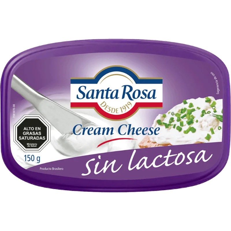 Queso Crema Sin Lactosa Santa Rosa Envasado Pote 150 g