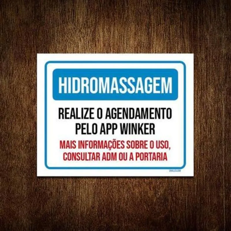 Placa Sinalização - Hidromassagem Realize Agendamento 36x46